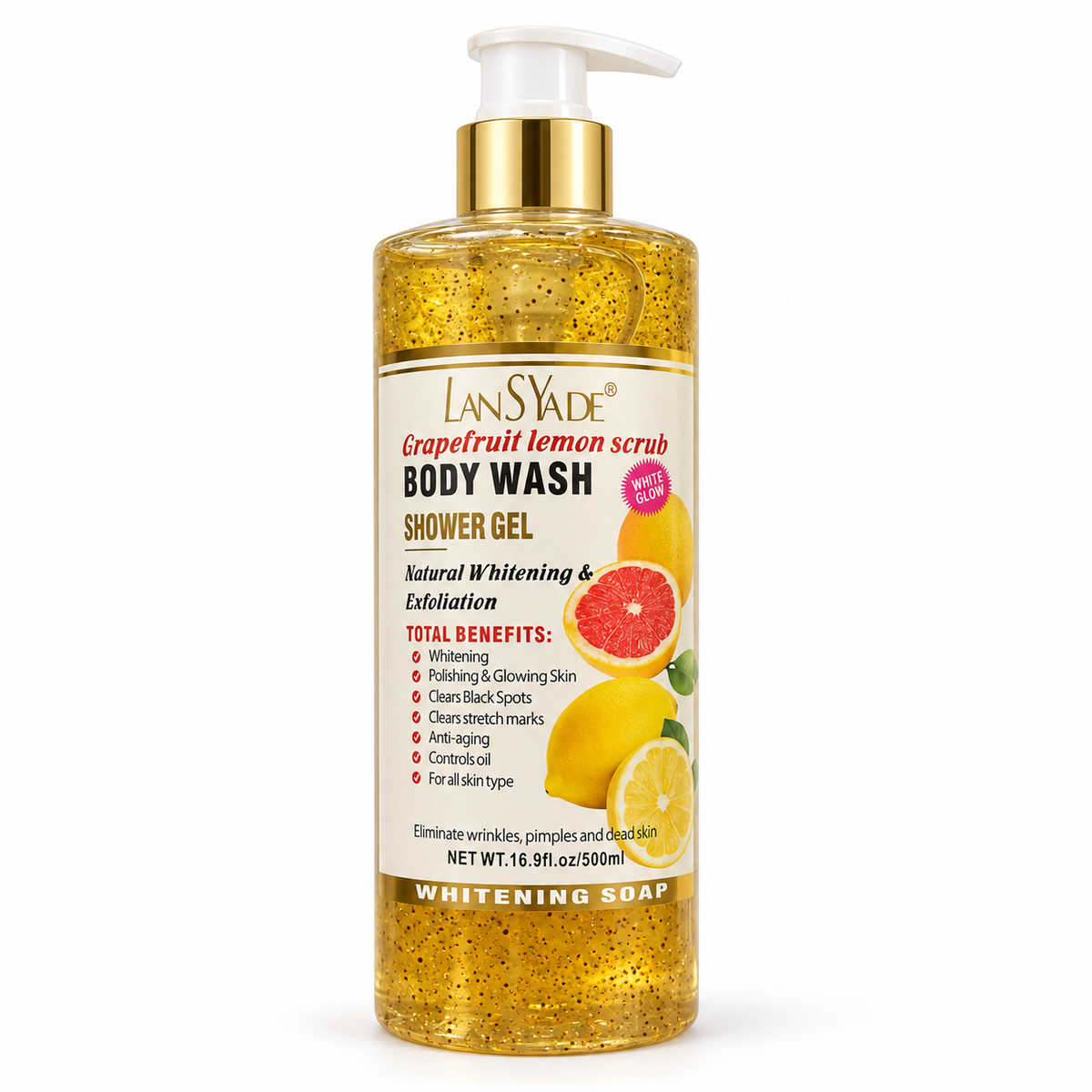 LanSyade Grapefruit Lemon Scrub Body Wash — 500ml