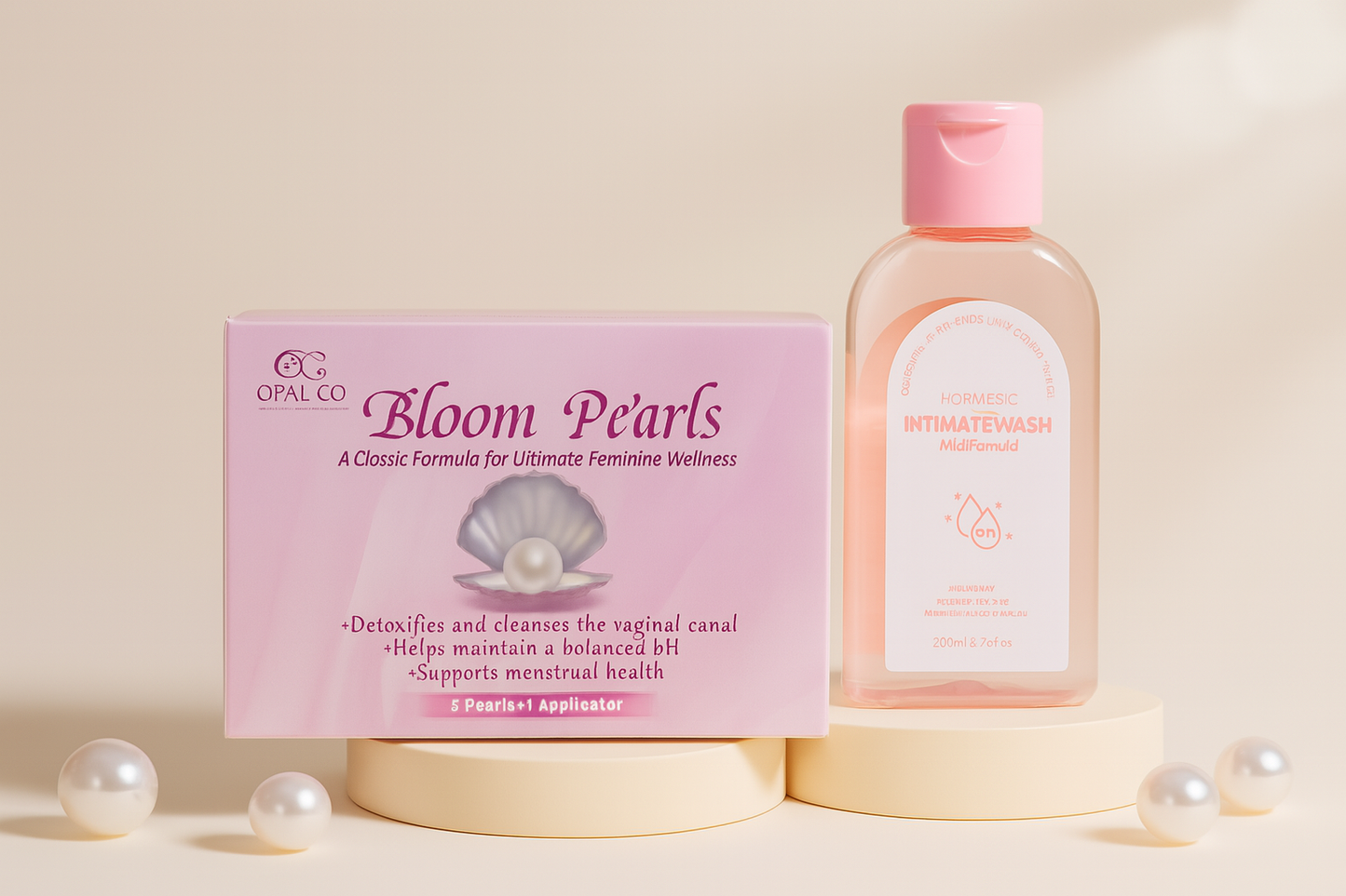 🌸 Opal Co. Feminine Wellness Bundle (yoni Pearls + Intimate Wash)